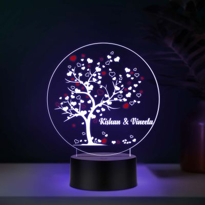 Personalized Romantic Tree UV Print Auto Color Changing LED Lamp
